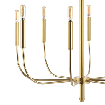 Amoros 27.25" Modern Mid-Century Iron LED Chandelier - JONATHAN Y